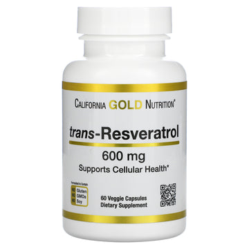 California Gold Nutrition, Trans-Resveratrol, 600 mg Veggie Capsules
