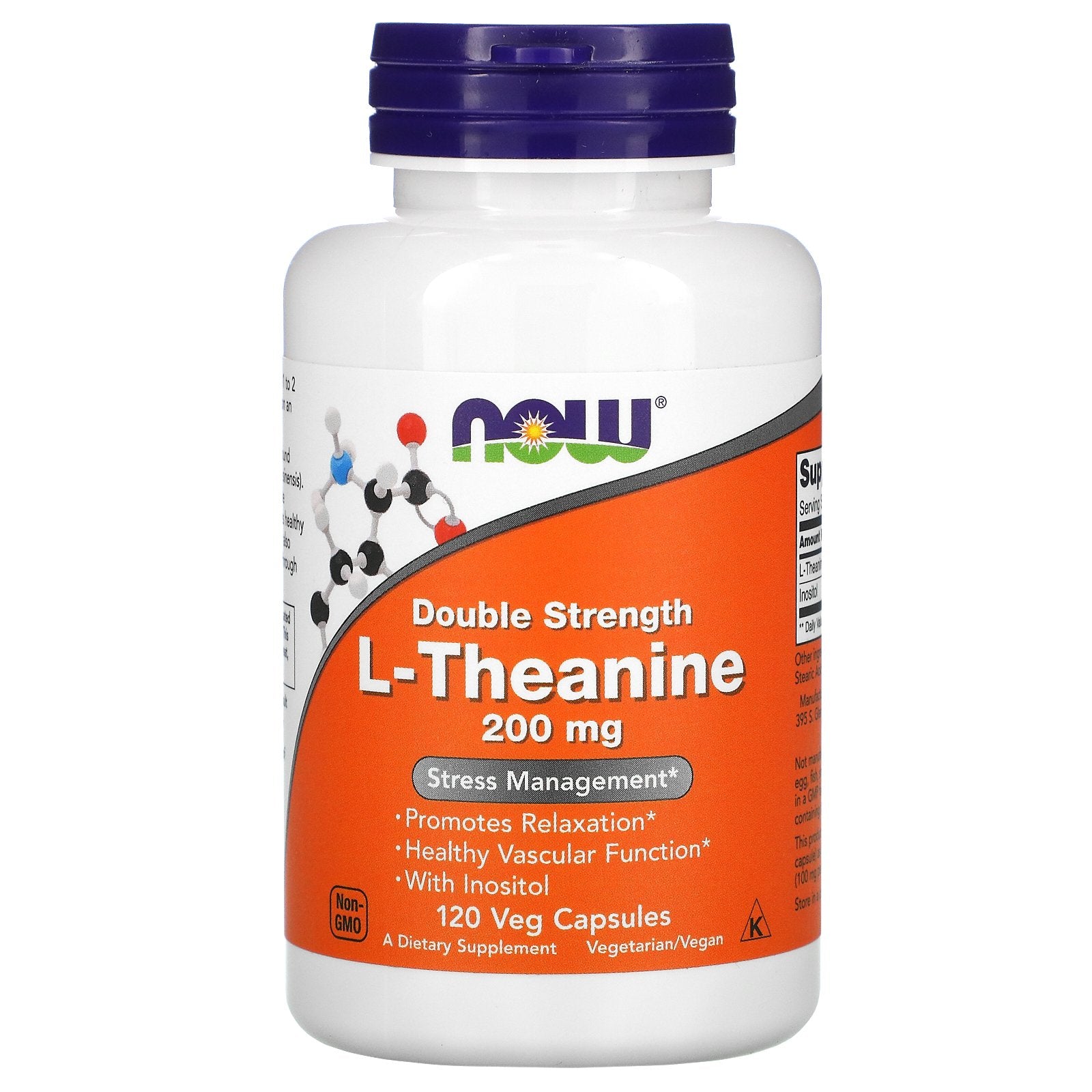 NOW Foods, Double Strength L-Theanine, 200 mg Veg Capsules