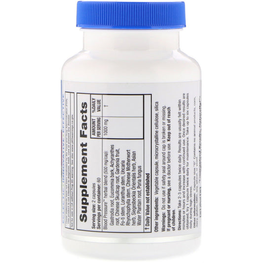 Ridgecrest Herbals Blood Pressure Herbal Formula, 12 Herbs, Poria Mushroom, Gastrodia, Gardenia, for Heart, Vascular, Circulation Health