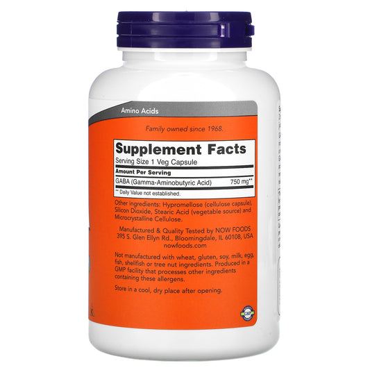 NOW Foods, GABA, 750 mg