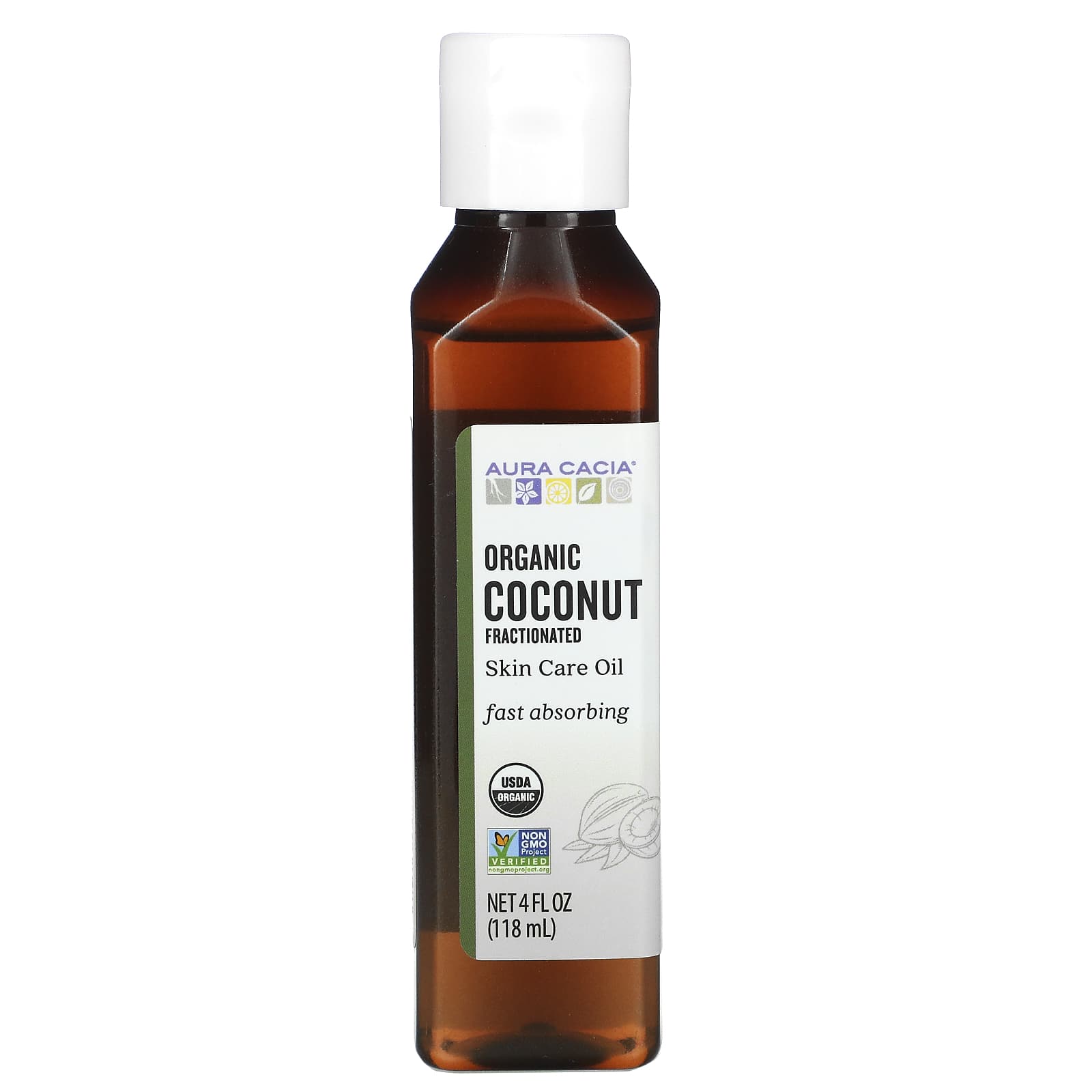 Aura Cacia, Organic Skin Care Oil, Coconut, Fractionated(118 ml)
