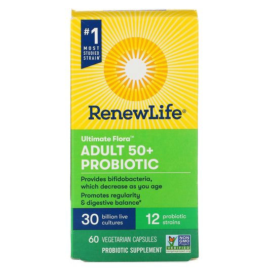 Renew Life, Ultimate Flora, Adult 50+ Probiotic, 30 Billion Live Cultures  Vegetarian Capsules