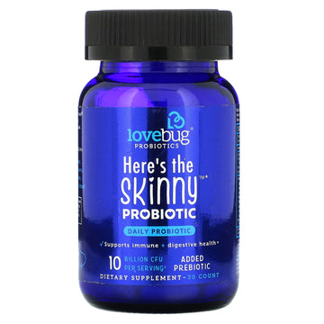 LoveBug Probiotics, Here's The Skinny Probiotic, 10 Billion CFU Count