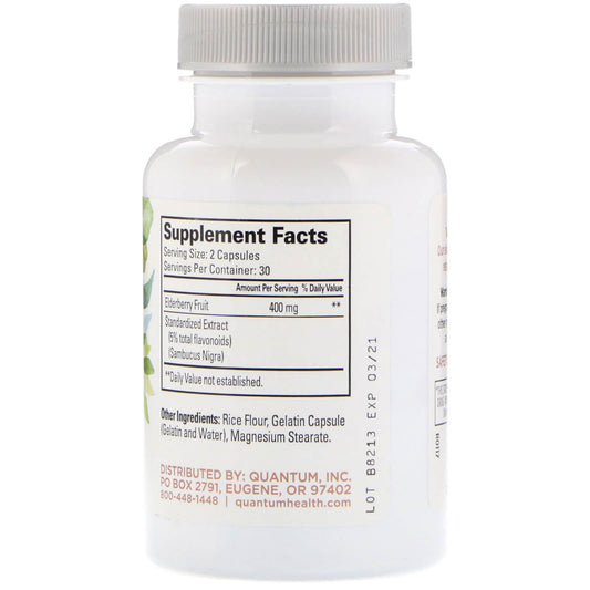 Quantum Health, Elderberry Immune Defense,  Capsules