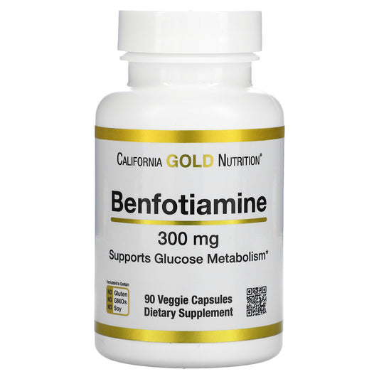 California Gold Nutrition, Benfotiamine, 300 mg Veggie Capsules
