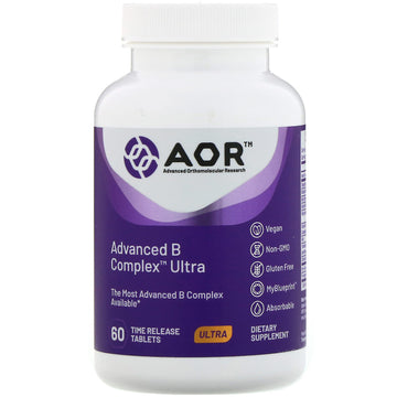 Advanced Orthomolecular Research AOR, Advanced B Complex Ultra, Time Release Tablets