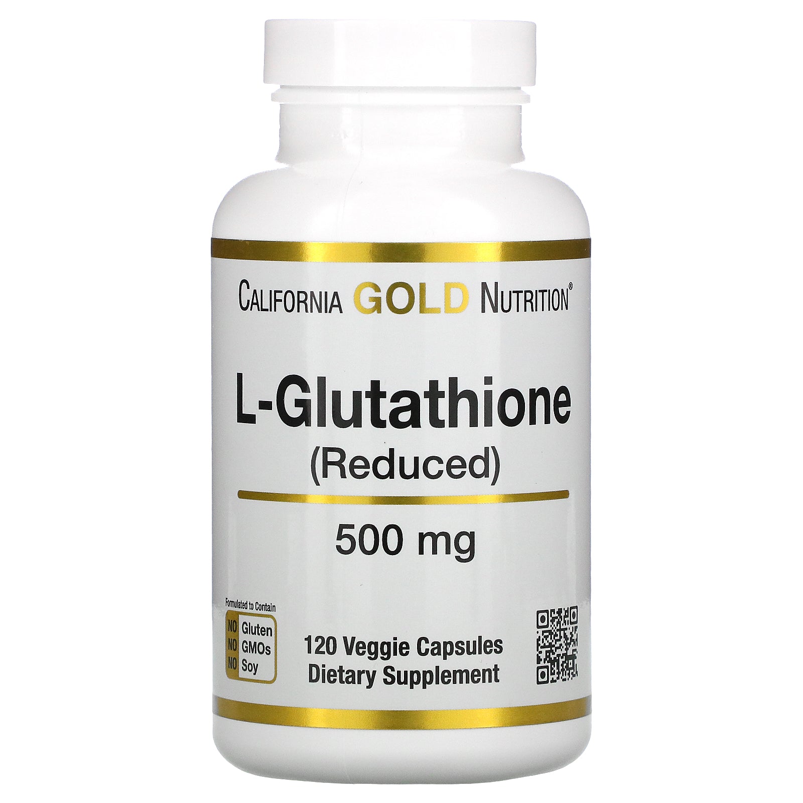 California Gold Nutrition, L-Glutathione (Reduced), 500 mg Veggie Capsules