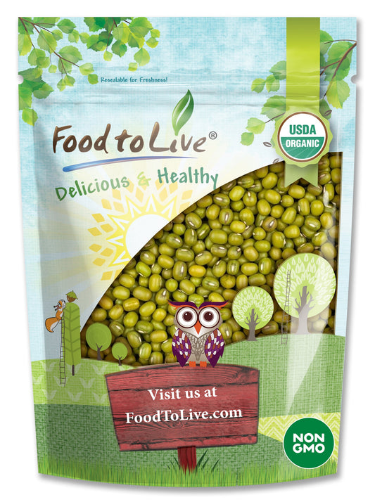 Organic Mung Beans- Non-GMO, Kosher, Raw, Sproutable, Vegan, Sirtfood, Bulk – by Food to Live