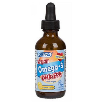 Omega-3 Vegan Liquid DHA-EPA Lemon Flavor 2 OZ By Deva Vegan