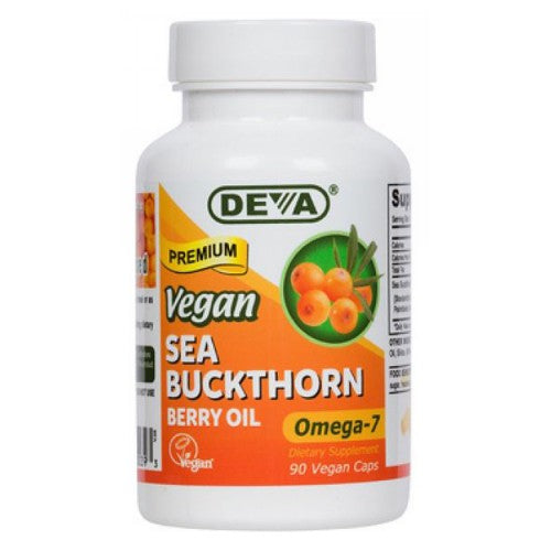 Vegan Sea Buckthorn Berry Oil-Omega-7 90 VEG CAPS By Deva Ve