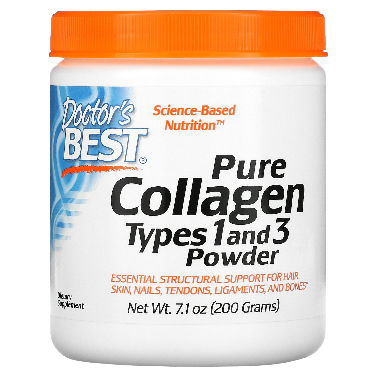 Doctor'S Best Pure Collagen Types 1 & 3, Promotes Healthy Skin Hair & Nails – Bone & Joint Support, 7.1 Ounce (Pack Of 1)