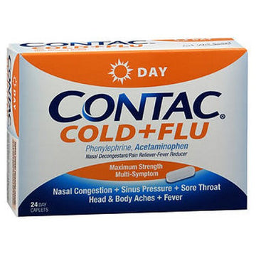 Contac Cold Plus Flu 24 Caplets By Meda Consumer Healthcare