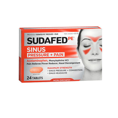 SUDAFED PE Sinus Pressure Plus Pain Caplets 24 Caps By Sudaf