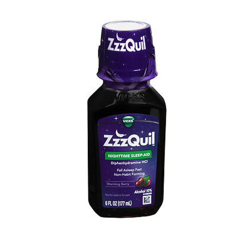 ZzzQuil Nighttime Sleep-Aid Liquid Warming Berry 6 oz By Pro