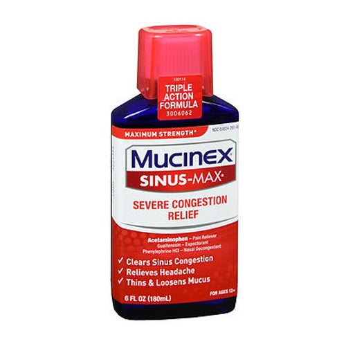 Mucinex Sinus-Max Severe Congestion Relief Liquid 6 oz By Ai