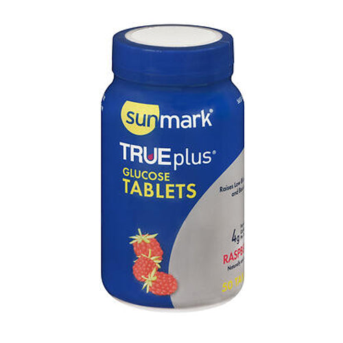 TRUEplus Glucose Tablets Raspberry 50 Tabs By Sunmark