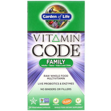 Garden of Life, Vitamin Code, Family, RAW Whole Food Multivitamin