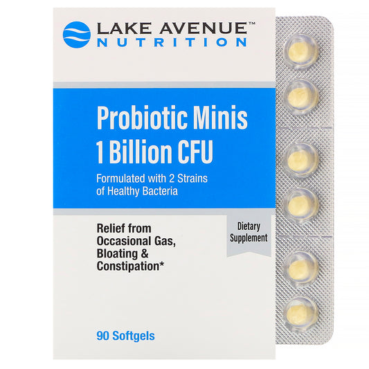 Lake Avenue Nutrition, Probiotic Minis, 2 Strains of Healthy Bacteria, 1 Billion CFU, Mini Softgels