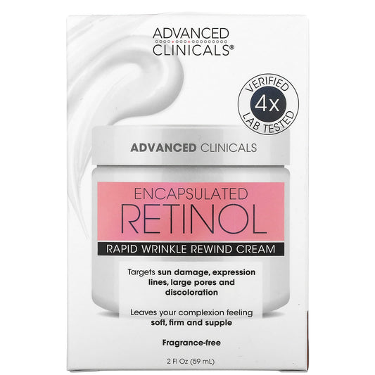 Advanced Clinicals, Encapsulated Retinol, Rapid Wrinkle Rewind Cream(59 ml)