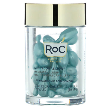 RoC, Multi Correxion, Hydrate + Plump, Night Serum Capsules, Fragrance-Free