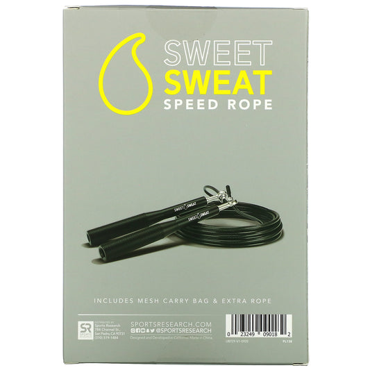Sports Research, Sweet Sweat Speed Rope, Black