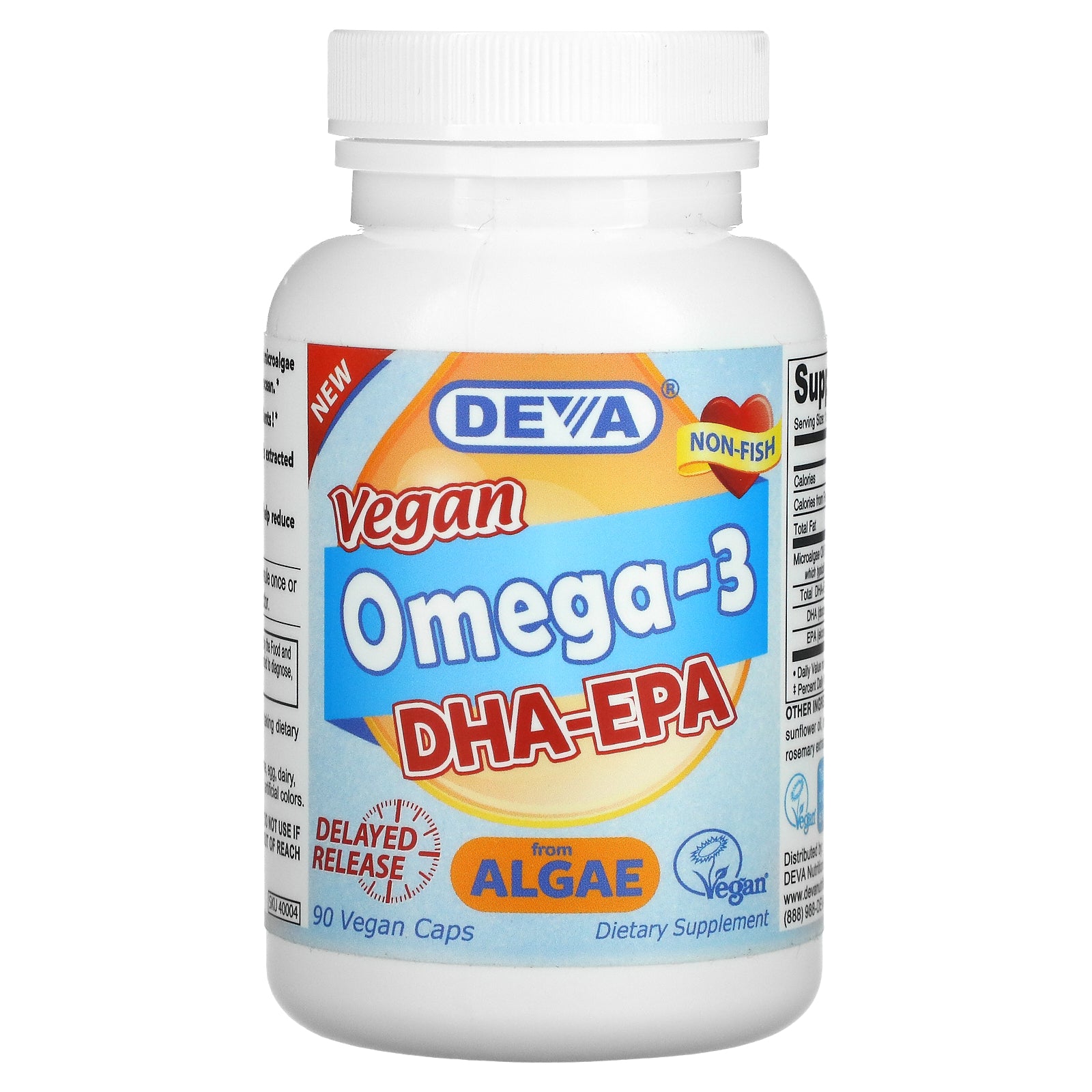Deva, Vegan Omega-3 DHA-EPA, Vegan Caps