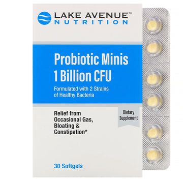 Lake Avenue Nutrition, Probiotic Minis, 2 Strains of Healthy Bacteria, 1 Billion CFU Mini Softgels