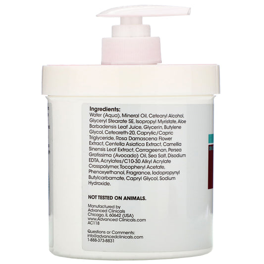 Advanced Clinicals, Anti-Aging Rescue Cream, Bulgarian Rose (454 g)