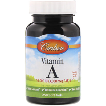 Carlson Labs, Vitamin A, 10,000 IU, Soft Gels