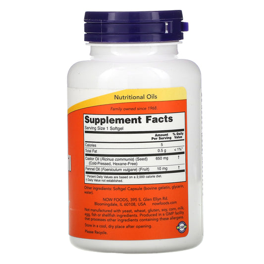 NOW Foods, Castor Oil, 650 mg Softgels