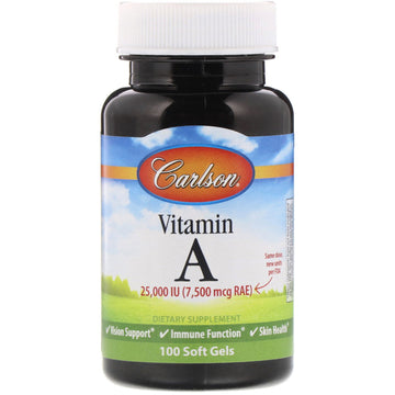 Carlson Labs, Vitamin A, 25,000 IU, Soft Gels