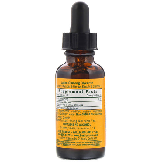 Herb Pharm, Asian Ginseng, Alcohol-Free,  (30 ml)
