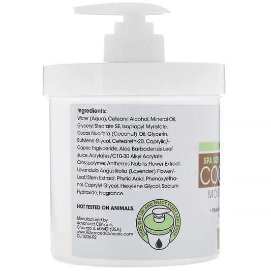 Advanced Clinicals, Coconut Oil Moisturizing Cream(454 g)