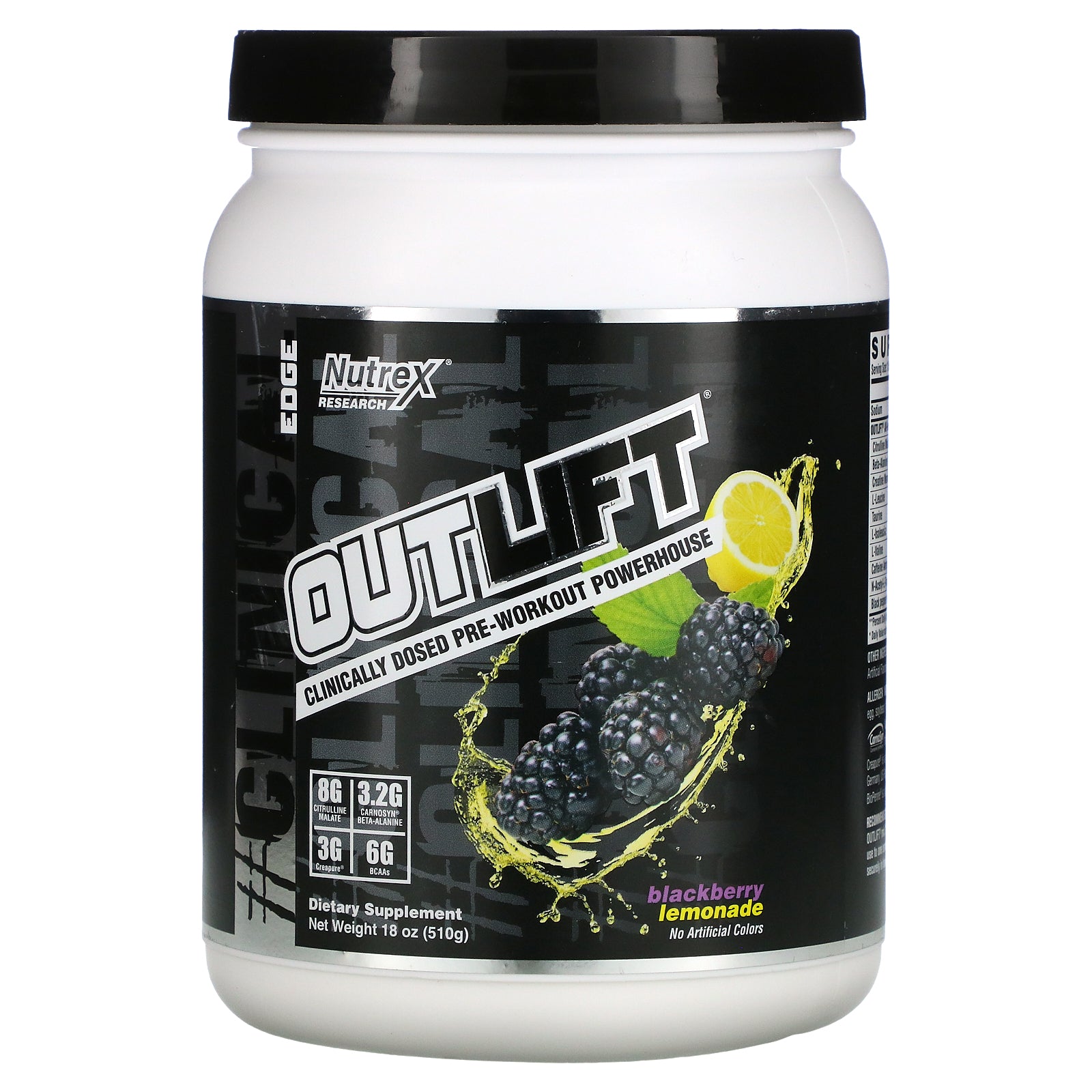 Nutrex Research, Outlift, Clinically Dosed Pre-Workout Powerhouse, Blackberry Lemonade