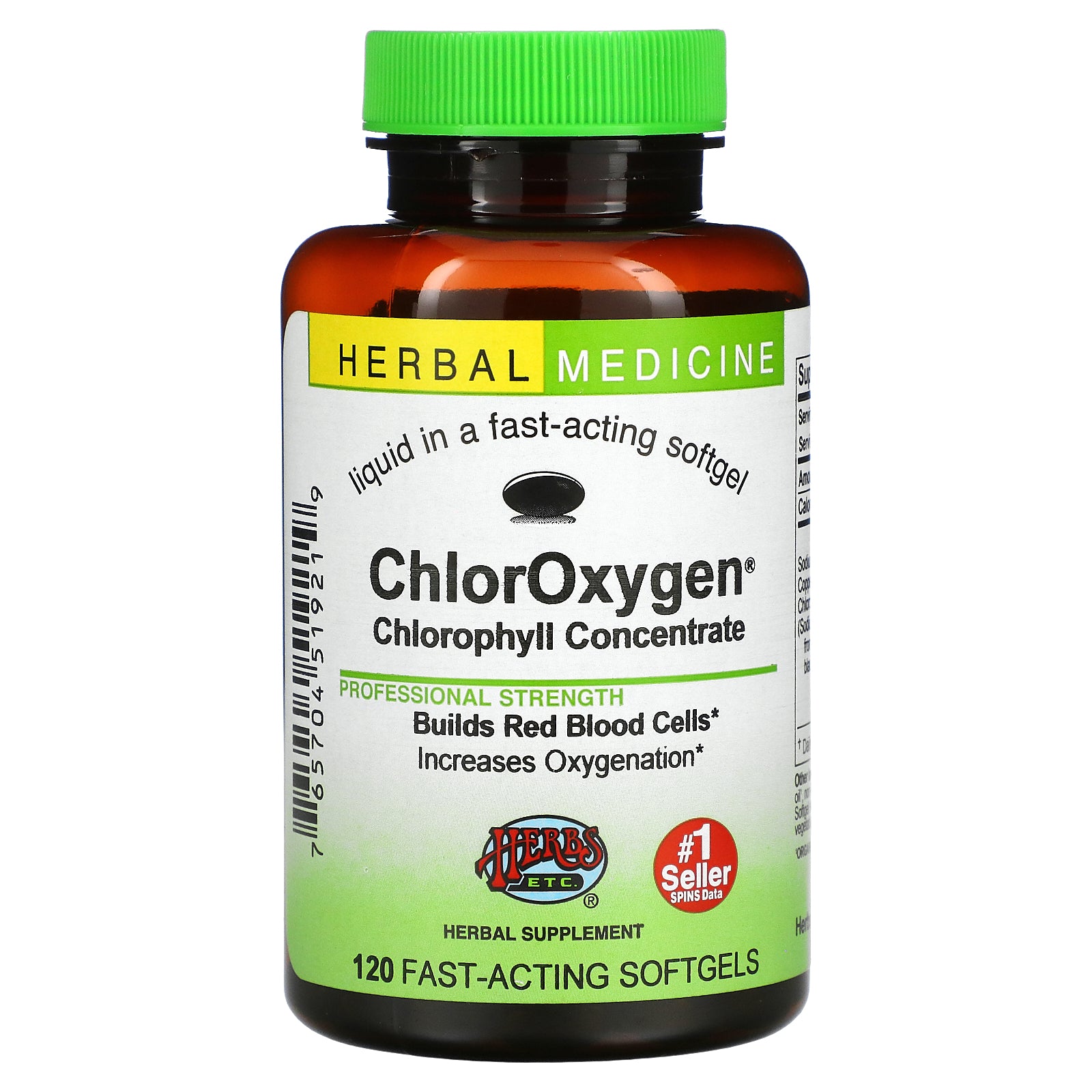 Herbs Etc., ChlorOxygen, Chlorophyll Concentrate, Fast-Acting Softgels