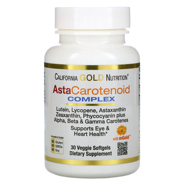 California Gold Nutrition, AstaCarotenoid Complex, Lutein, Lycopene, Astaxanthin Complex Veggie Softgels