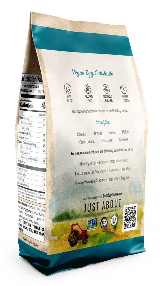 Just About Foods Vegan Egg Substitute Gluten free, Non-GMO, Vegan, Grain free,  Kosher