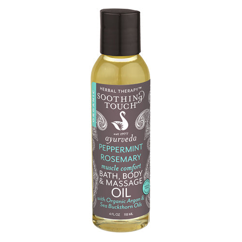 Bath Body & Massage Oil Peppermint Rosemary 4 oz By Soothing