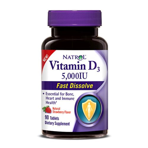 Vitamin D3 Strawberry 90 Tabs By Natrol