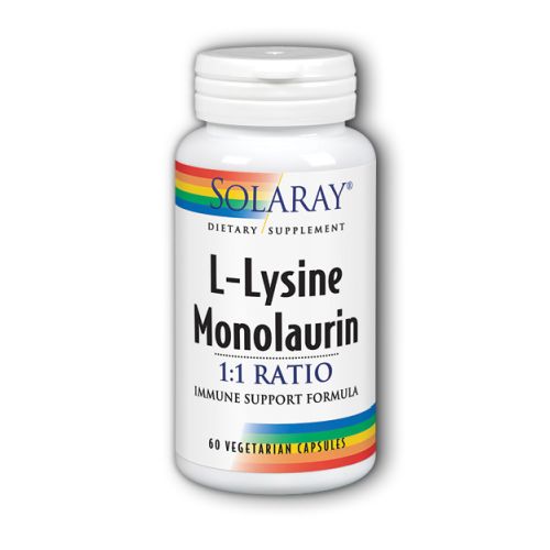 L-Lysine Monolaurin 1:1 Ratio 60 Caps By Solaray