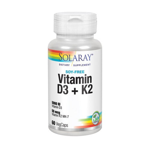 Vitamin D-3 & K-2 60 Caps By Solaray