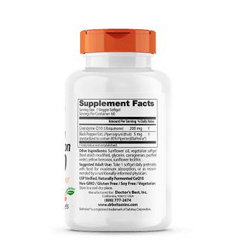 High Absorption COQ10 with Bioperine 60 Softgels By Doctors 