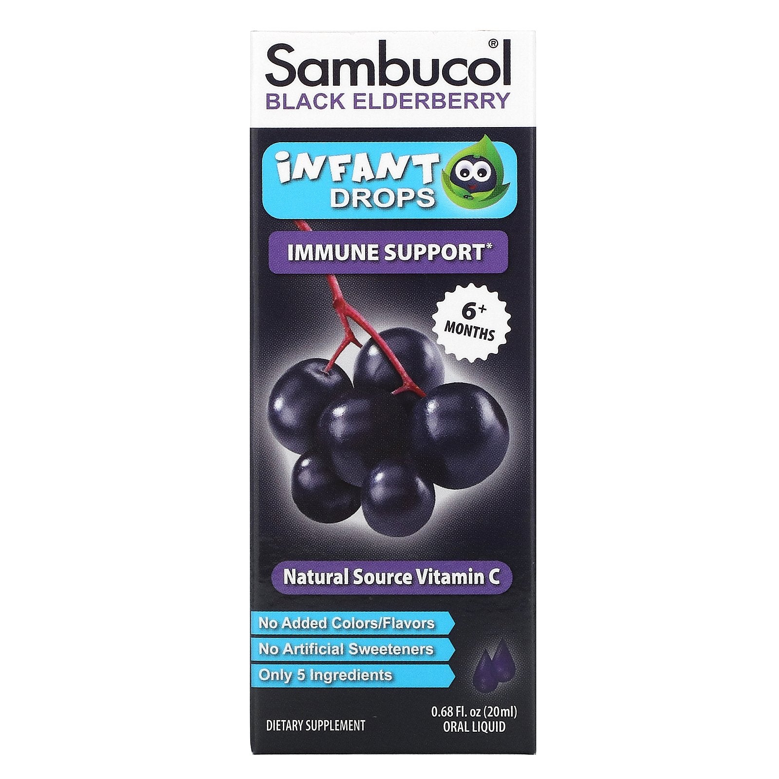 Sambucol, Black Elderberry, Infant Drops, 6+ Months