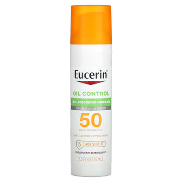 Eucerin, Oil Control, Lightweight Sunscreen Lotion for Face, SPF 50 (75 ml)