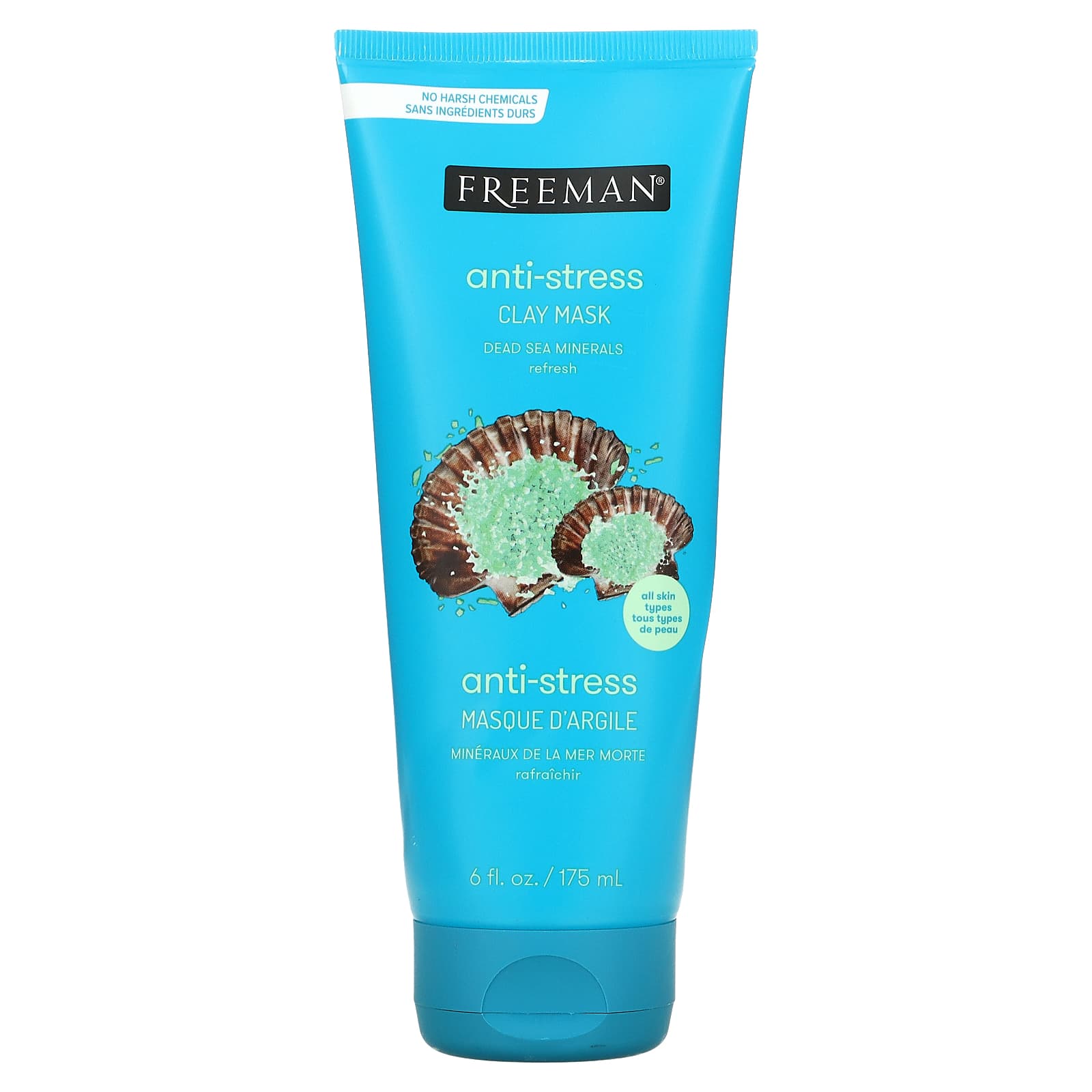 Freeman Beauty, Anti-Stress Clay Beauty Mask, Dead Sea Minerals(175 ml)