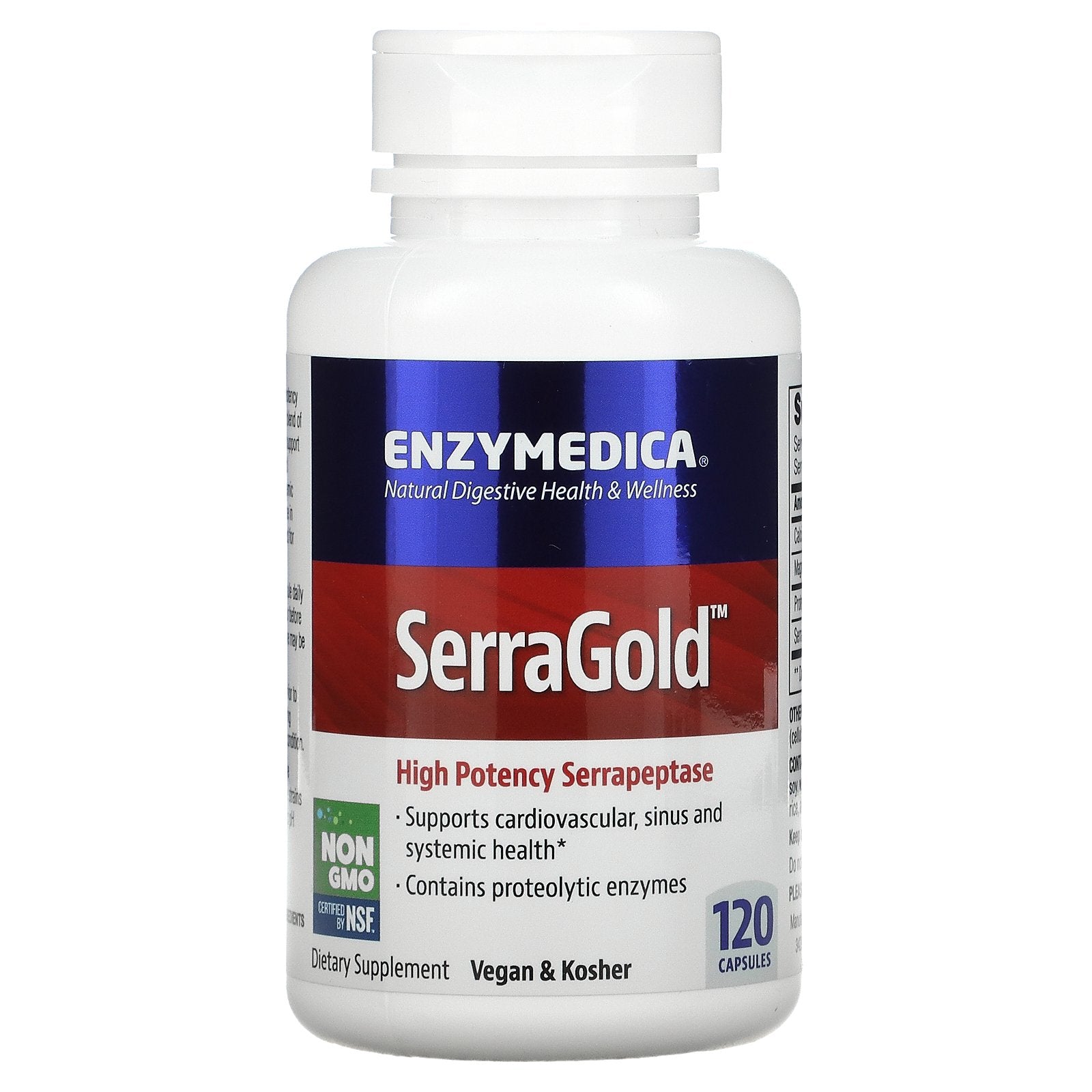 Enzymedica, SerraGold, High Potency Serrapeptase Capsules