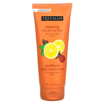 Freeman Beauty, Clearing Peel-Off Clay Beauty Mask, Sweet Tea + Lemon (175 ml)