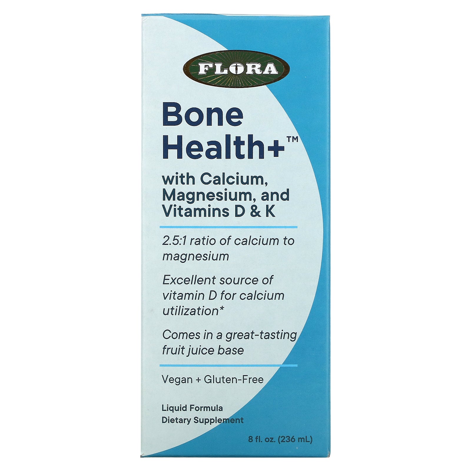 Flora, Bone Health+ with Calcium, Magnesium, and Vitamins D & K, Liquid