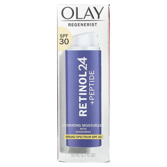 Olay, Regenerist, Retinol 24 + Peptide, Hydrating Moisturizer with Sunscreen, SPF 30(50 ml)
