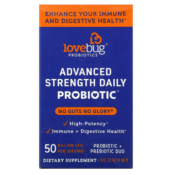 LoveBug Probiotics, Advanced Strength Daily Probiotic, 50 Billion CFU Count